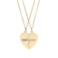 Engravable Break Apart Heart Necklace Set – Mom & Son Matching Pendant
