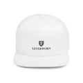 Flat Bill Snapback Hat — Minimal 'LEVERWORN' Crest Embroidered Cap