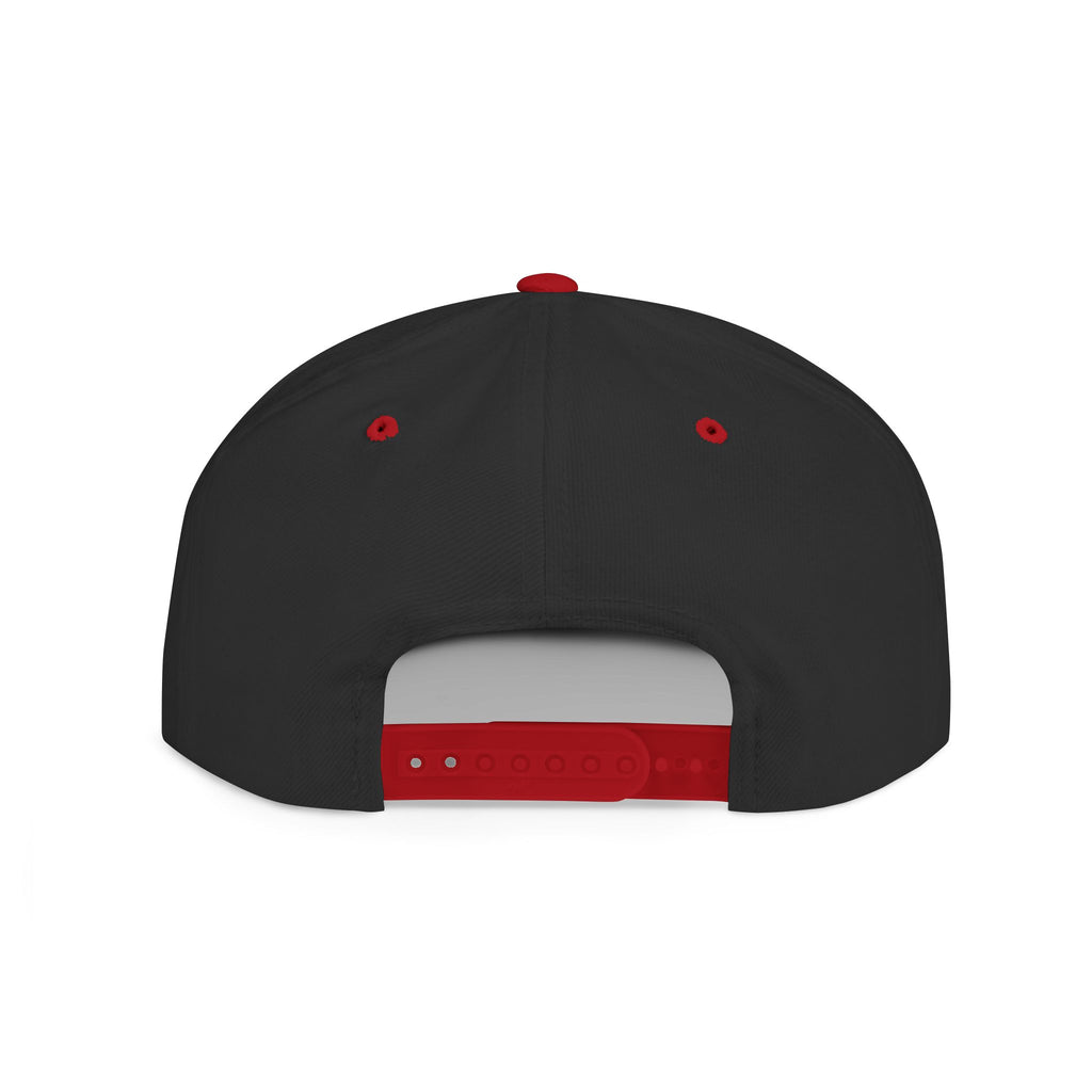 Flat Bill Snapback Hat — Leverworn Crest Embroidered Snapback