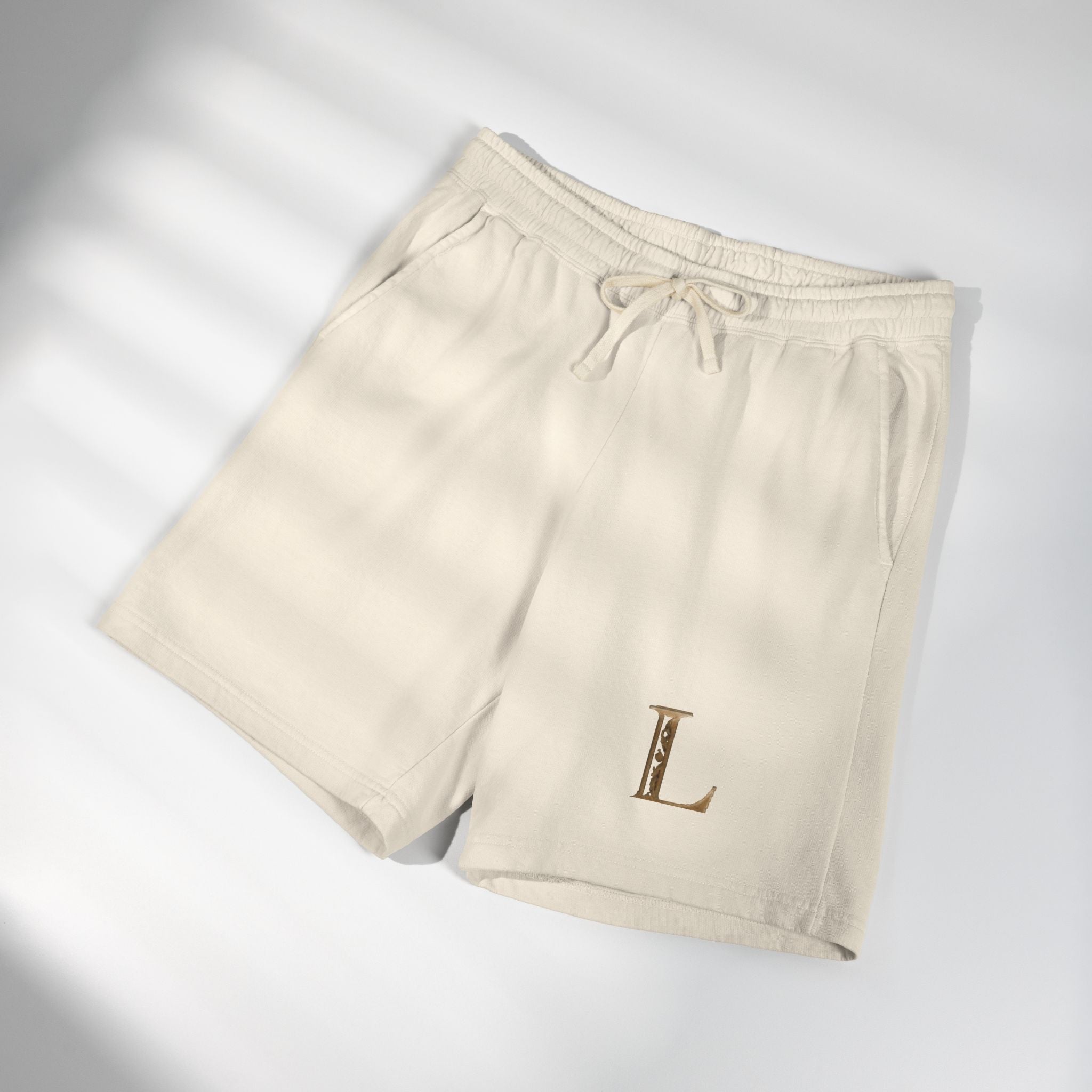 Lightweight Fleece Sweat Shorts — Monogram “L” Casual Lounge Shorts