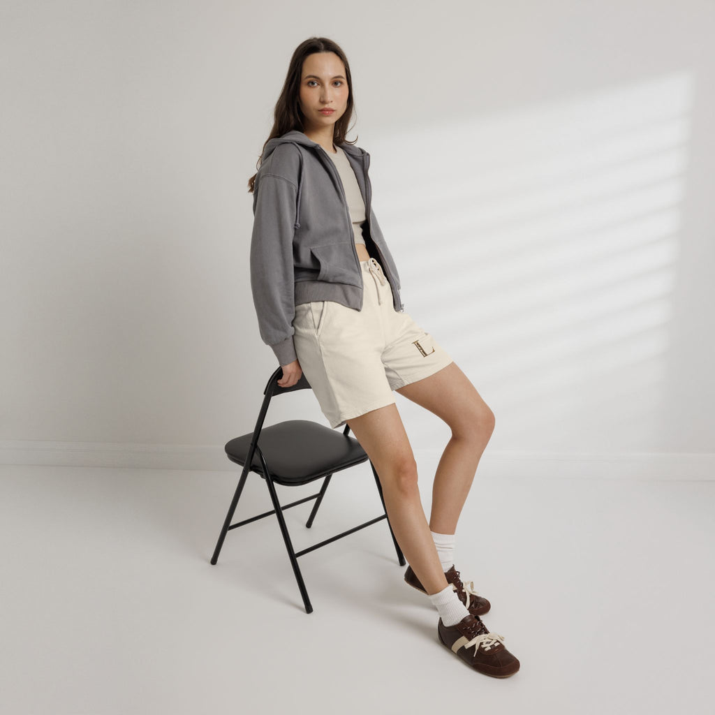 Lightweight Fleece Sweat Shorts — Monogram “L” Casual Lounge Shorts