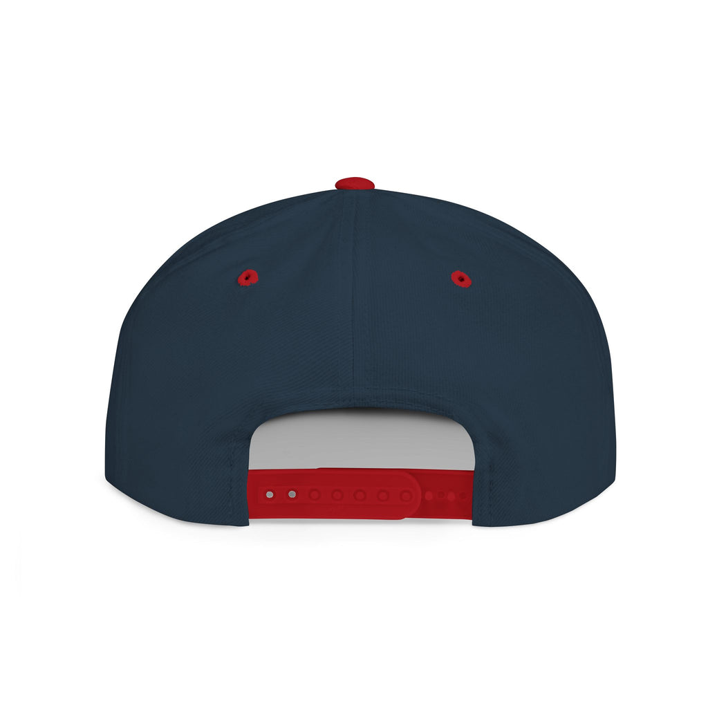 Flat Bill Snapback Hat — Leverworn Crest Embroidered Snapback